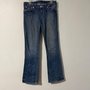 True Religion Women Bootcut Jeans Crystal Logo‎ Medium Wash Size 30